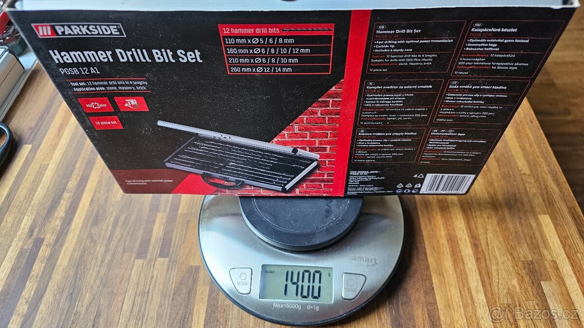 Sada 12ks SDS+ vidiových vrtáků PGSB12A1 Parkside v kufříku - 4
