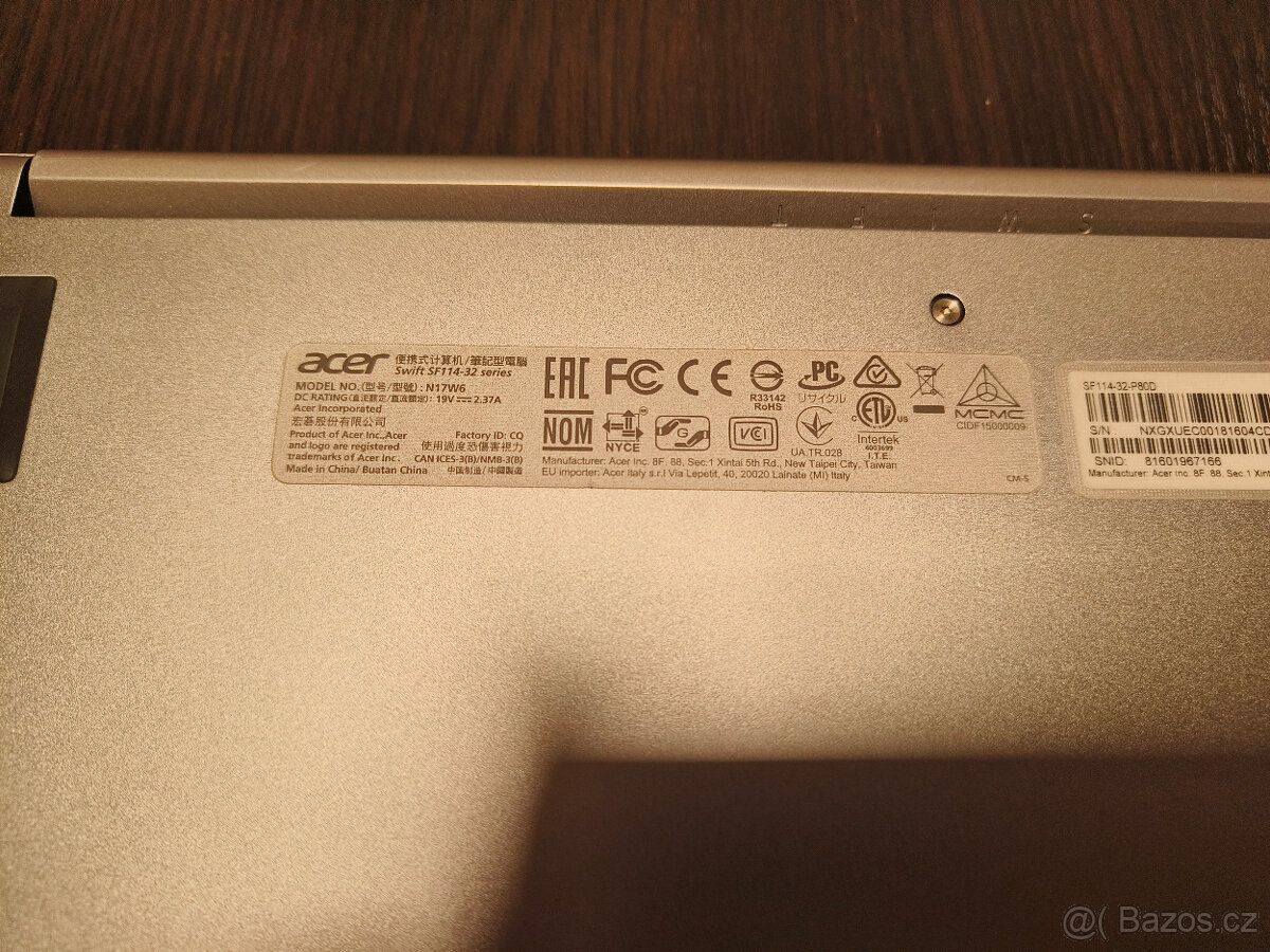 Acer Swift sf114-32/Intel Pentium N5000/4GB RAM/512GB NVMe - 4