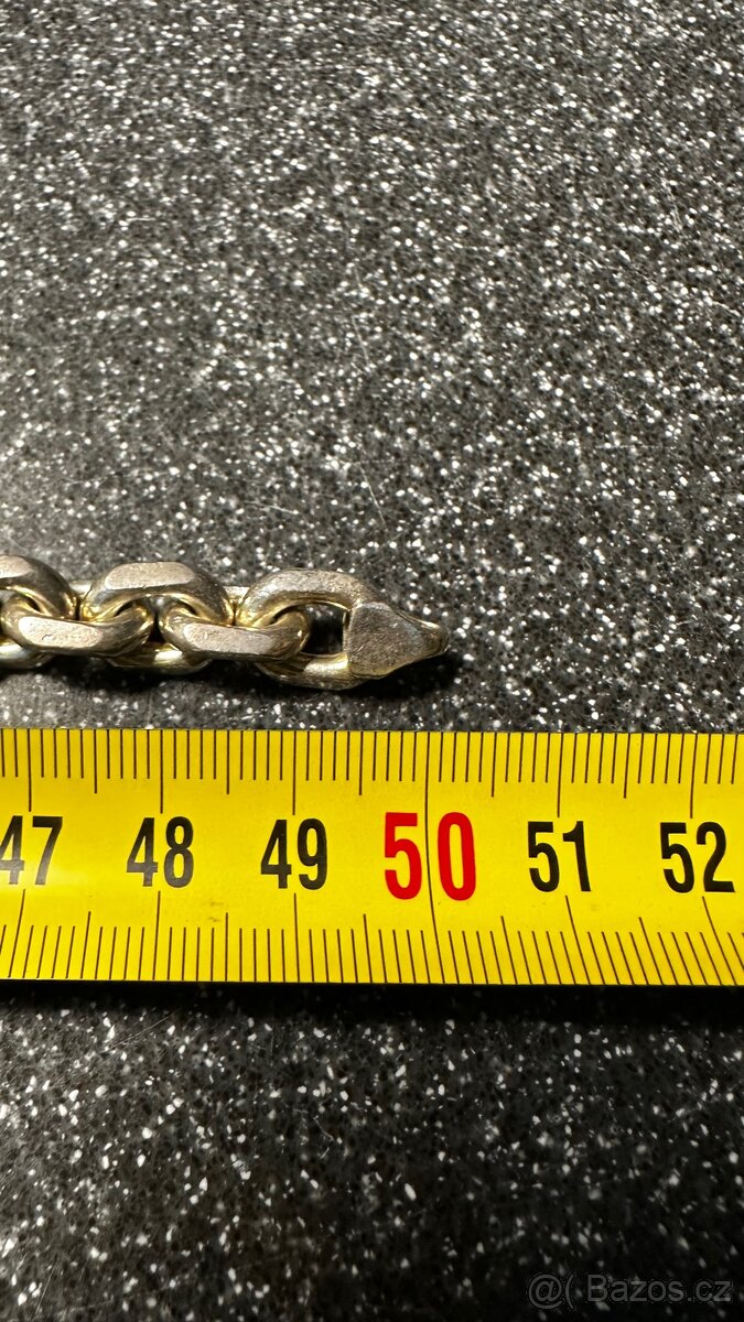 Set stříbrný řetěz a náramek / 206g - 4