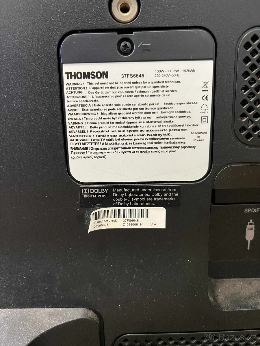 Thomson 37FS6646 – 37" Full HD TV, HDMI - 4