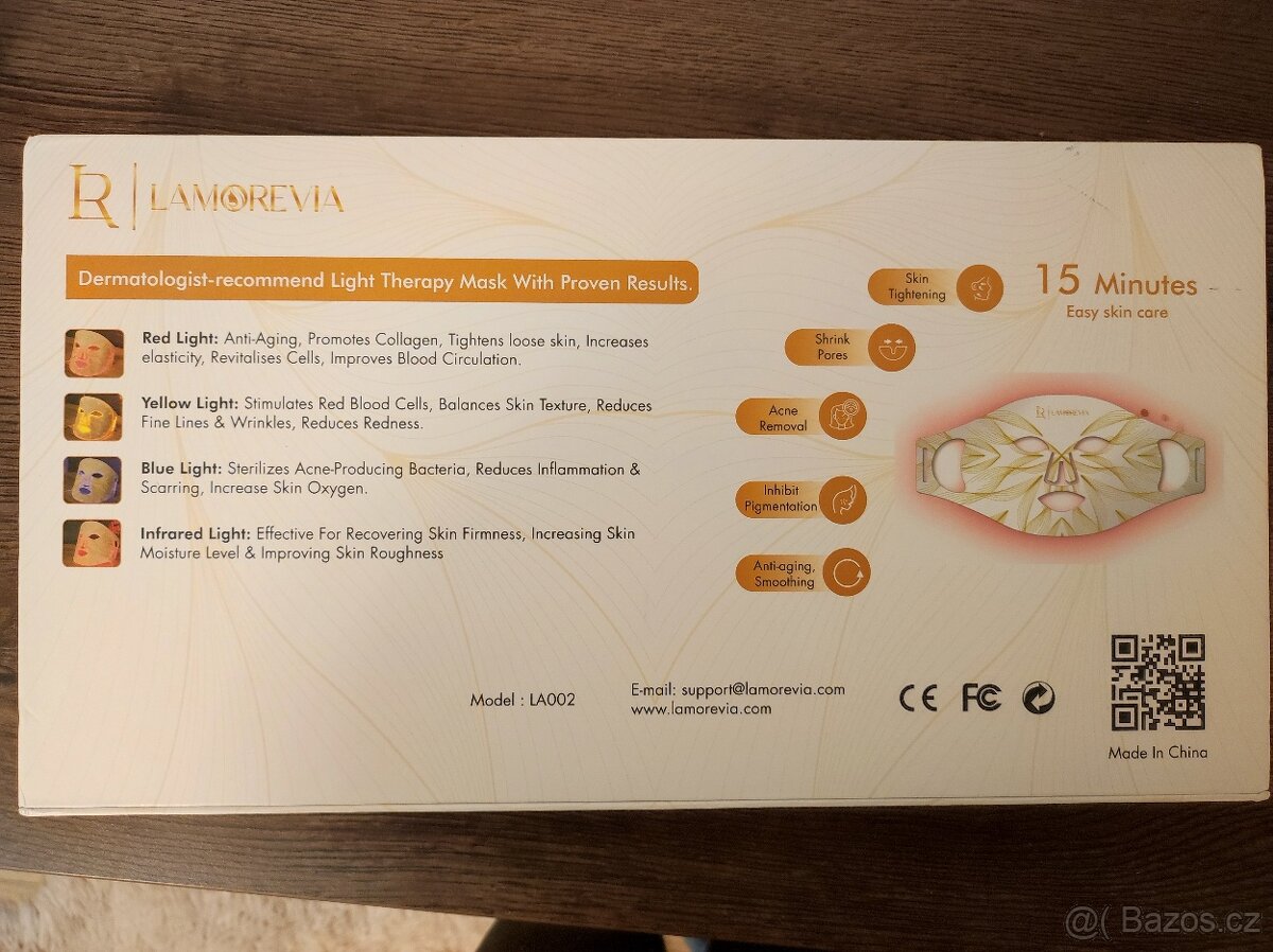 Světelná LED obličejová maska Lamorevia/LED light therapy ma - 4