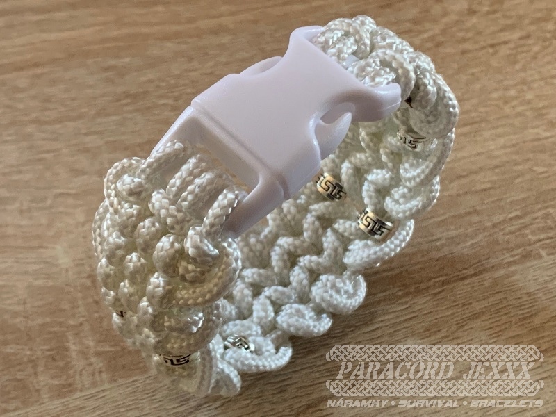 Dámský paracord náramek (17 cm) white - 4