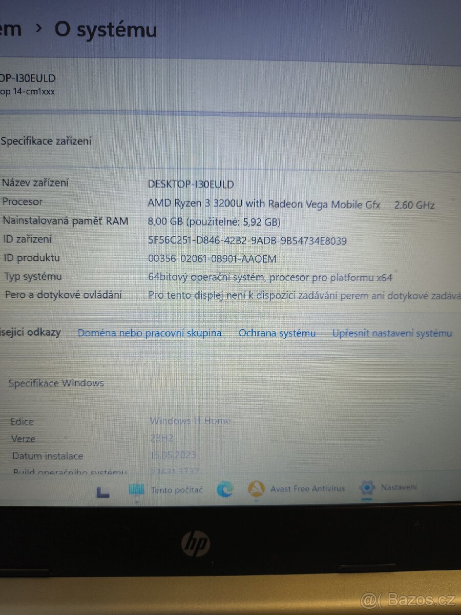 Moderní HP Laptop – AMD Ryzen 3 / 8GB RAM / Windows 11 - 4