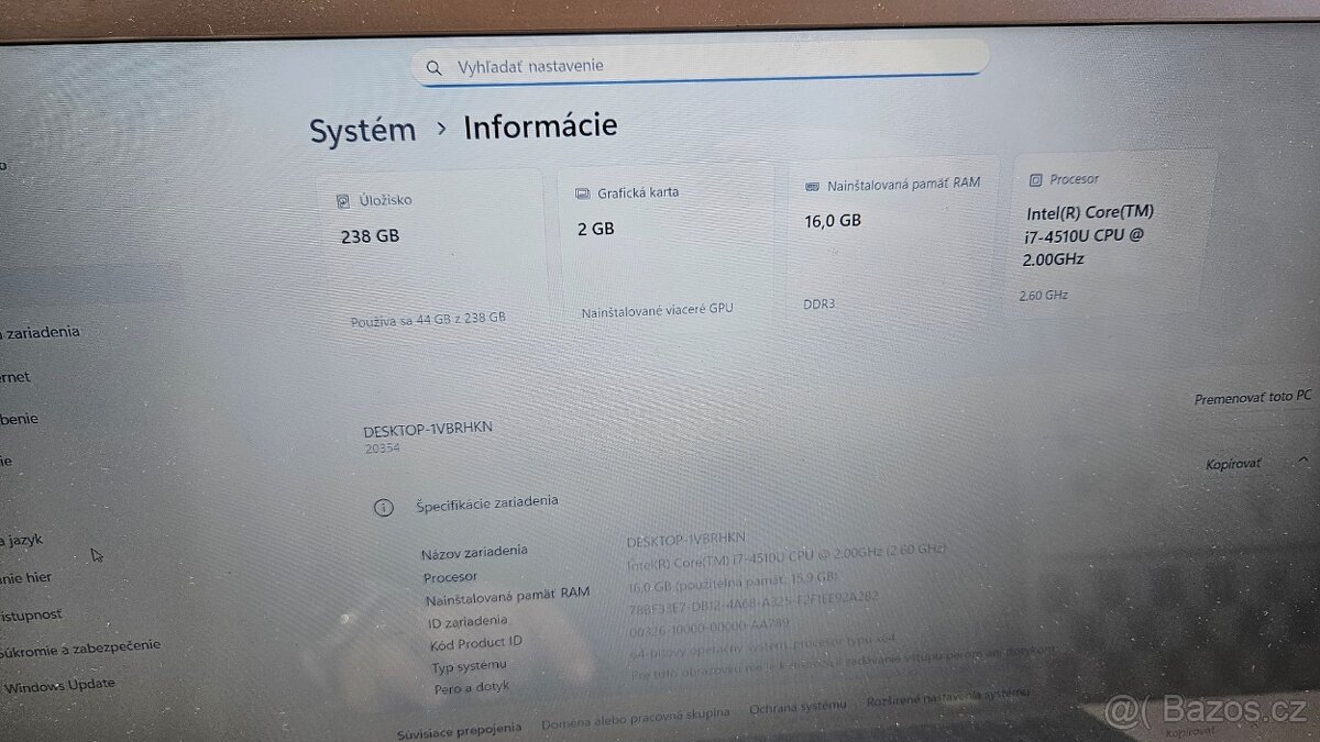 Starší výkonný notebook Lenovo - 4