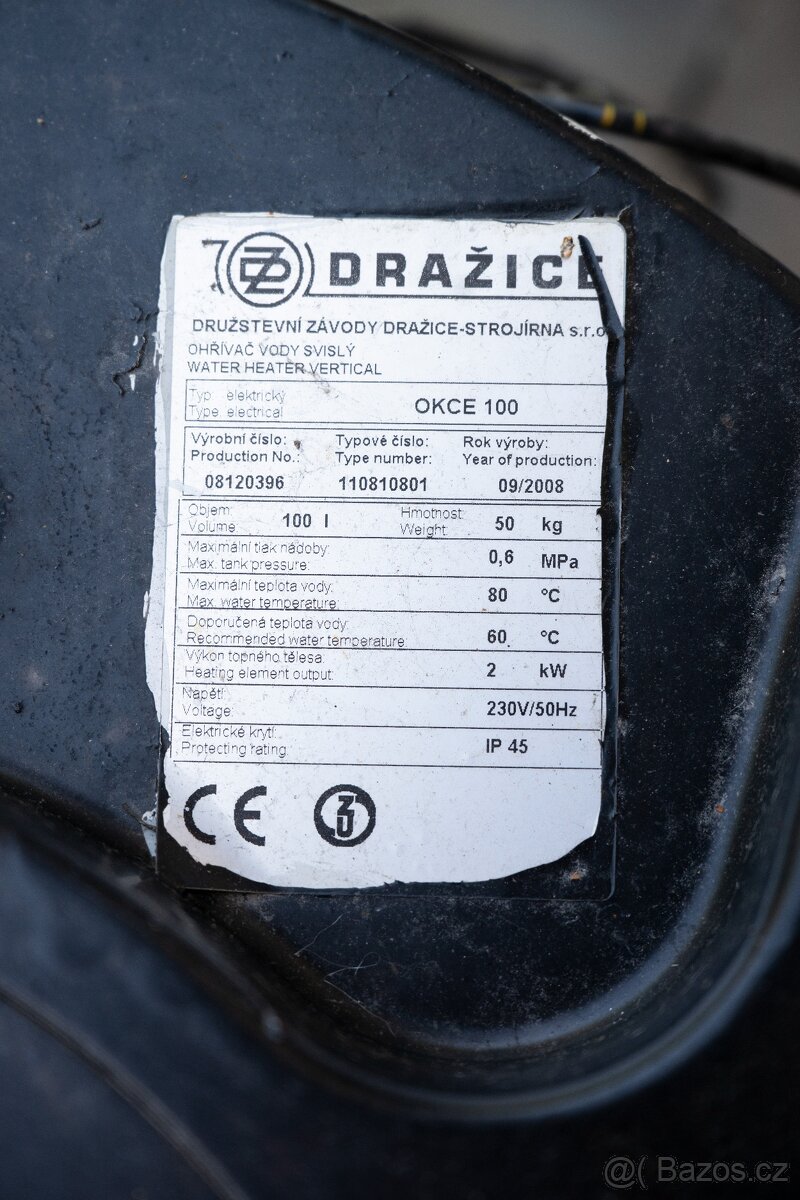 Bojler (ohřívač vody) - Dažice Okce 100 - 4