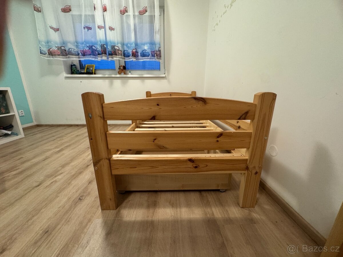 Masivní dřevěná postel 90x200 - 4