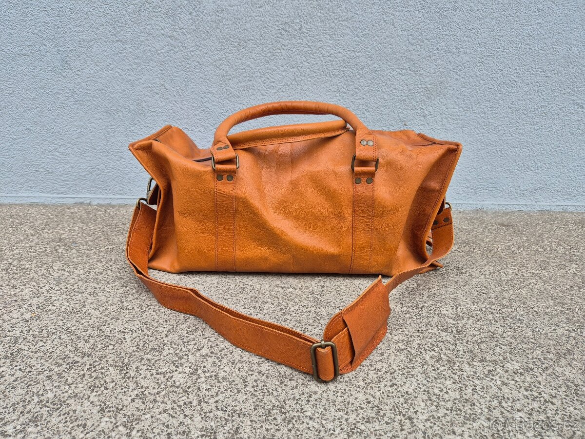 Cestovní taška DARMENDRA zn. Sajo (kozí kůže) - 4