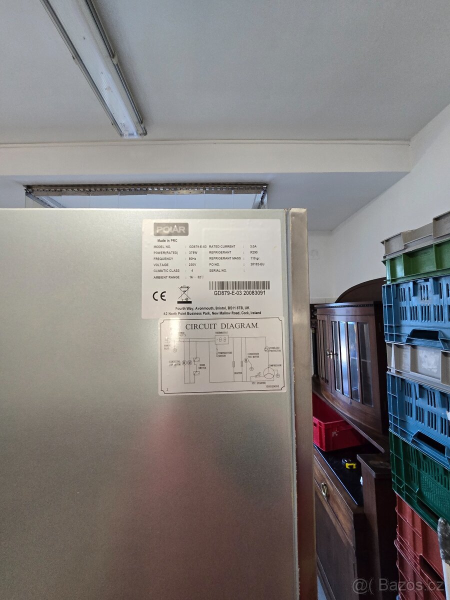 Prodám dvoukřídlou gastro lednici Polar – nerez, TOP stav - 4