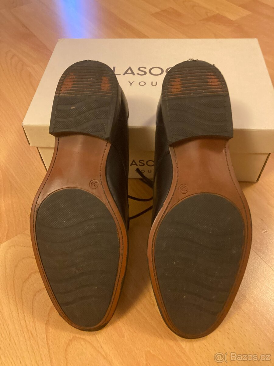 Černé kožené společenské boty vel. 38 - 4