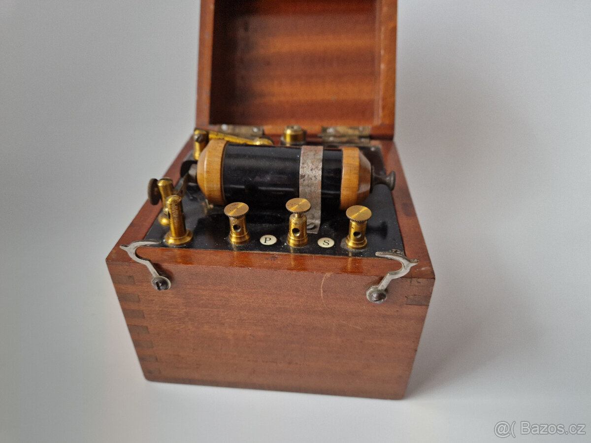 Starožitný indukční přístroj elektroléčba okolo 1900 - 4