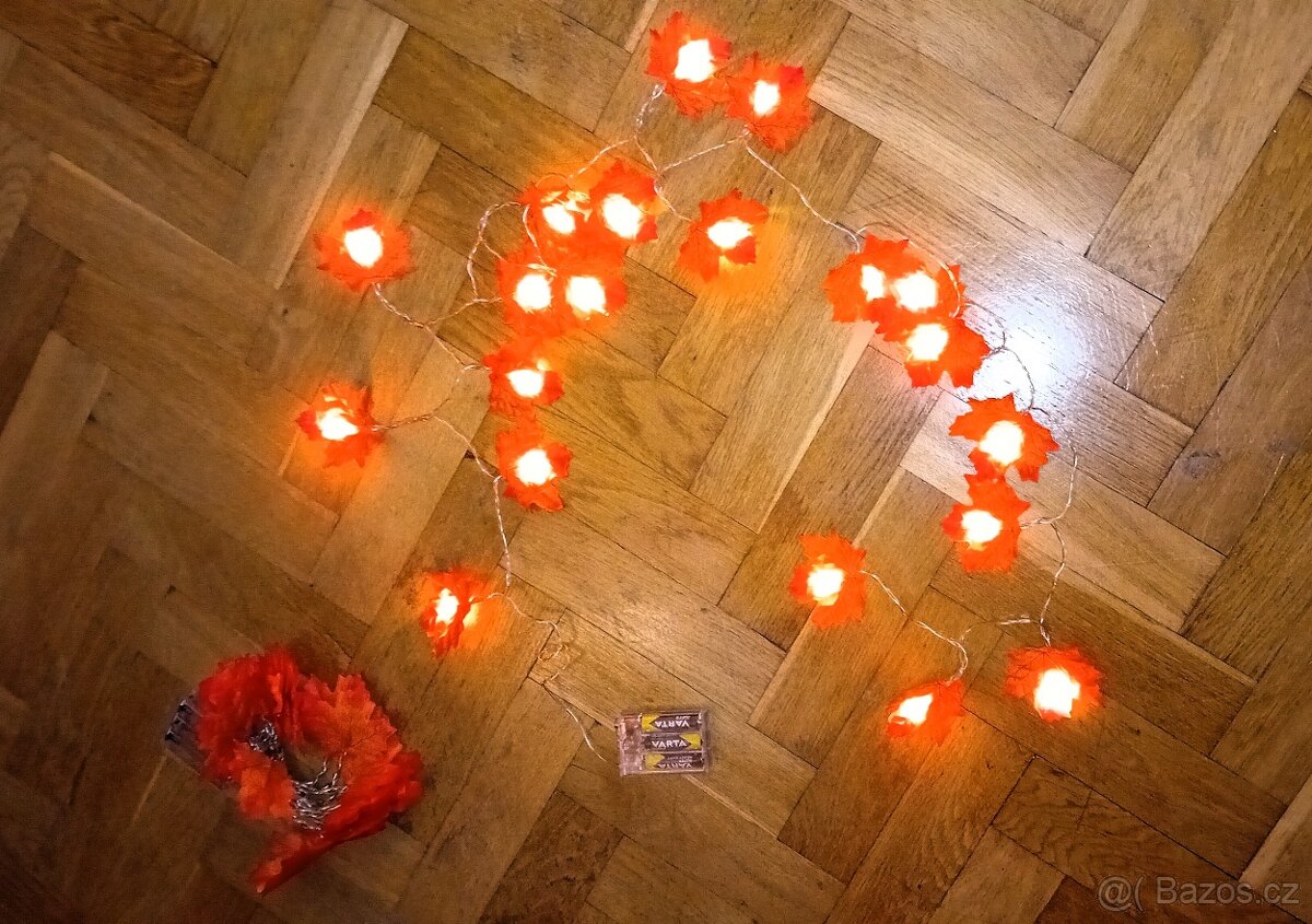 3x sada svítící lístečky / blikající LED světýlka Javor - 4