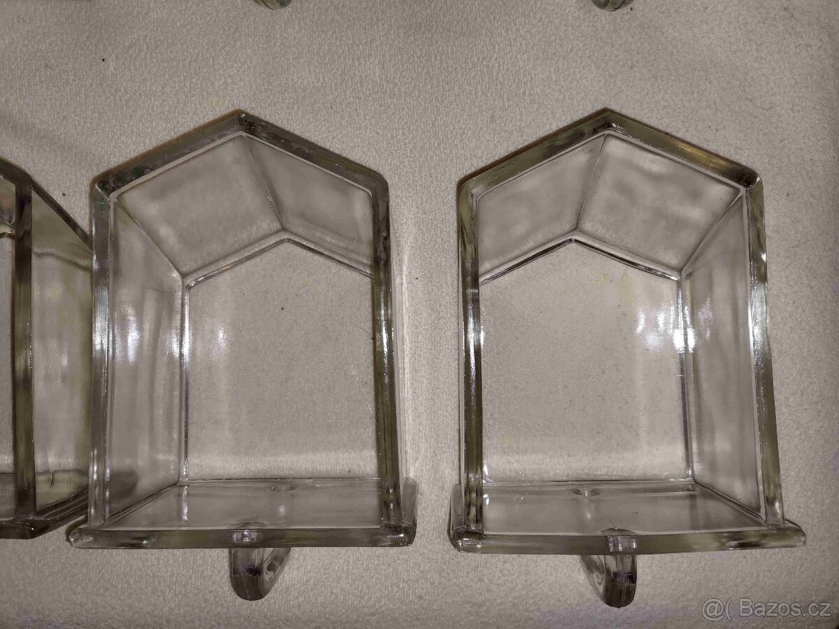 Skleněné dózy (šuplíčky) historické velké - 4