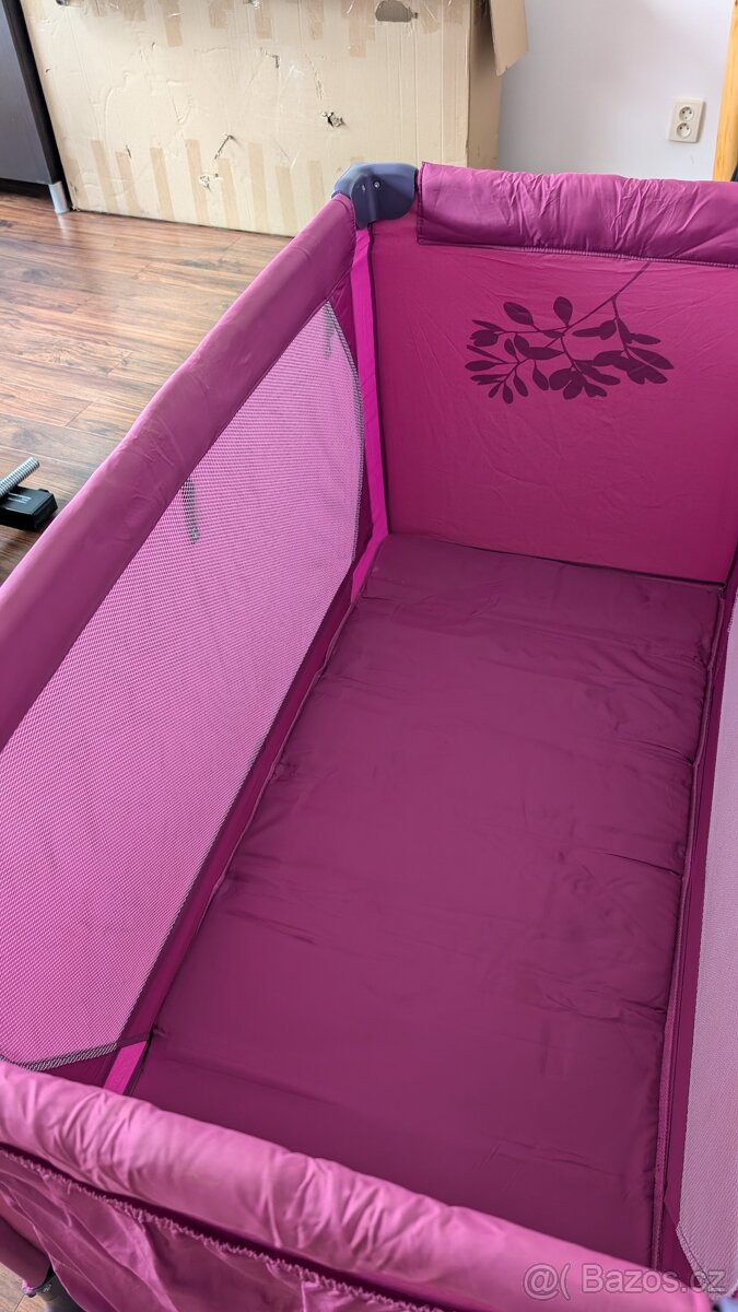 Cestovní postýlka růžová - 4