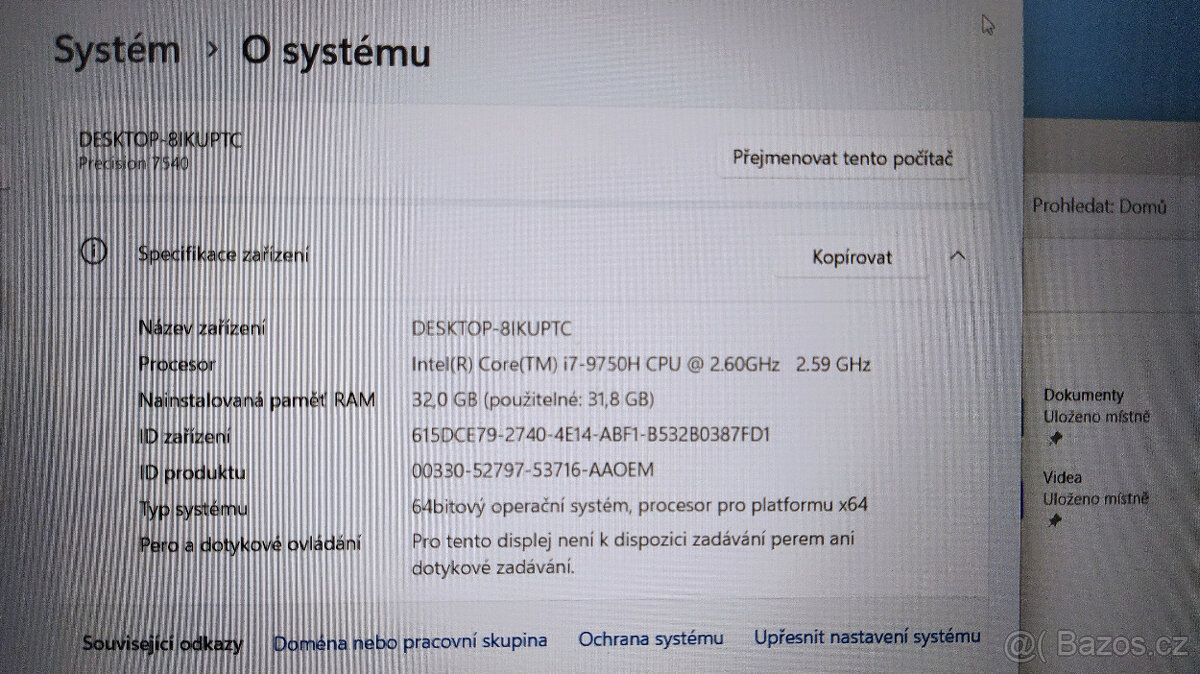 Dell Precision 7540 - profi grafika NVIDIA Quadro T2000 4GB - 4