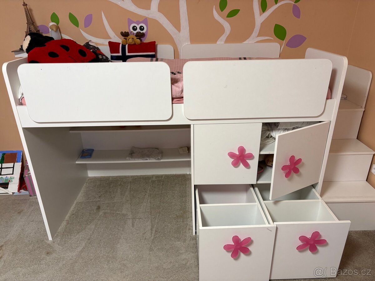 Vyvýšená dětská postel 90×200 Hezký dětský nábytek - 4