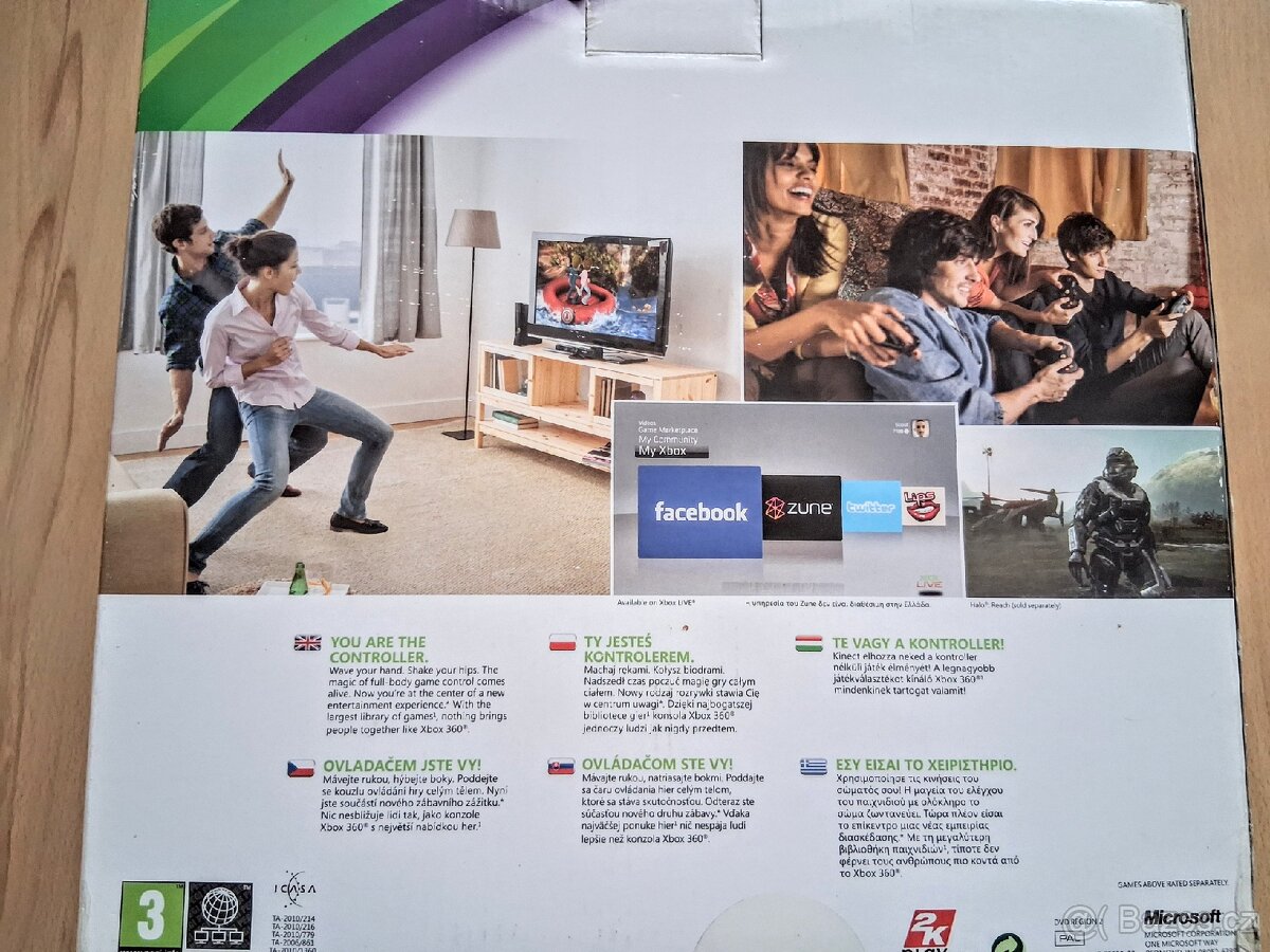 Xbox 360+Kinect+2x ovladač+4x hra - 4