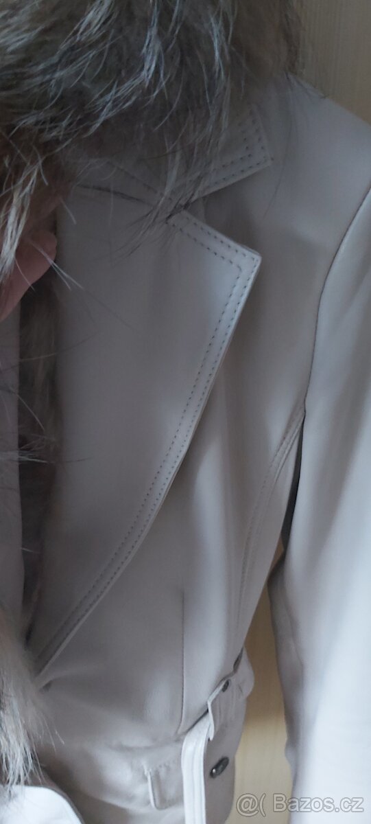 Kozena luxusní bunda s pravou kozesinou vel 42 - 4
