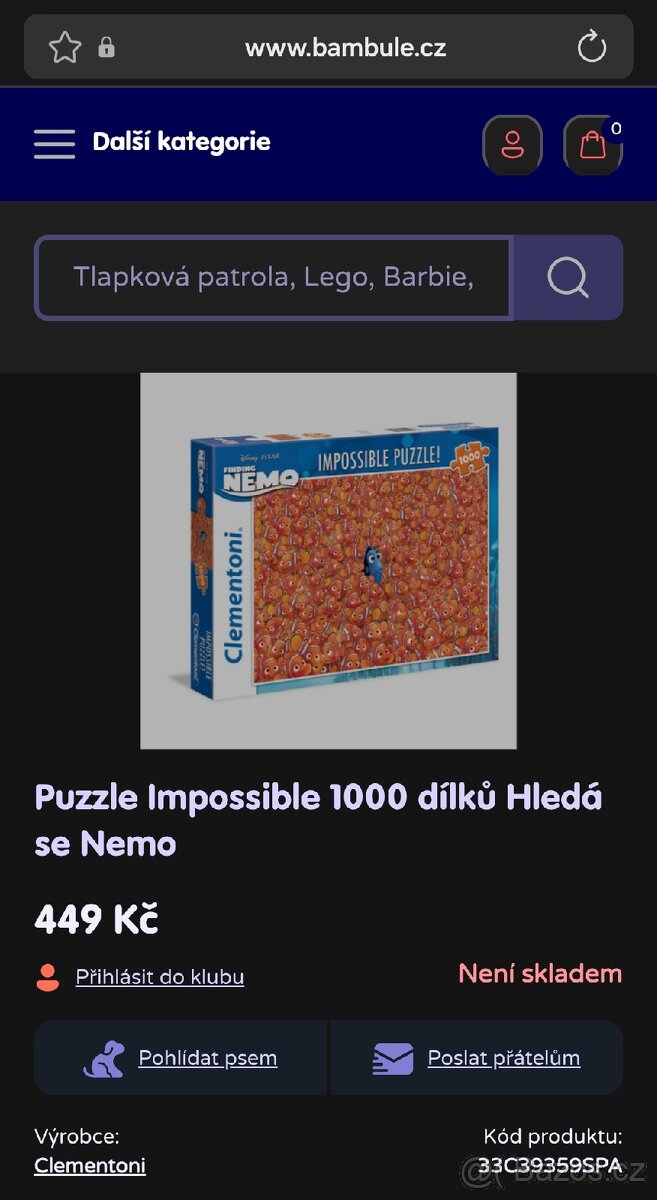 Puzzle Nemo NOVÉ ZABALENÉ 1000 dílků - 4