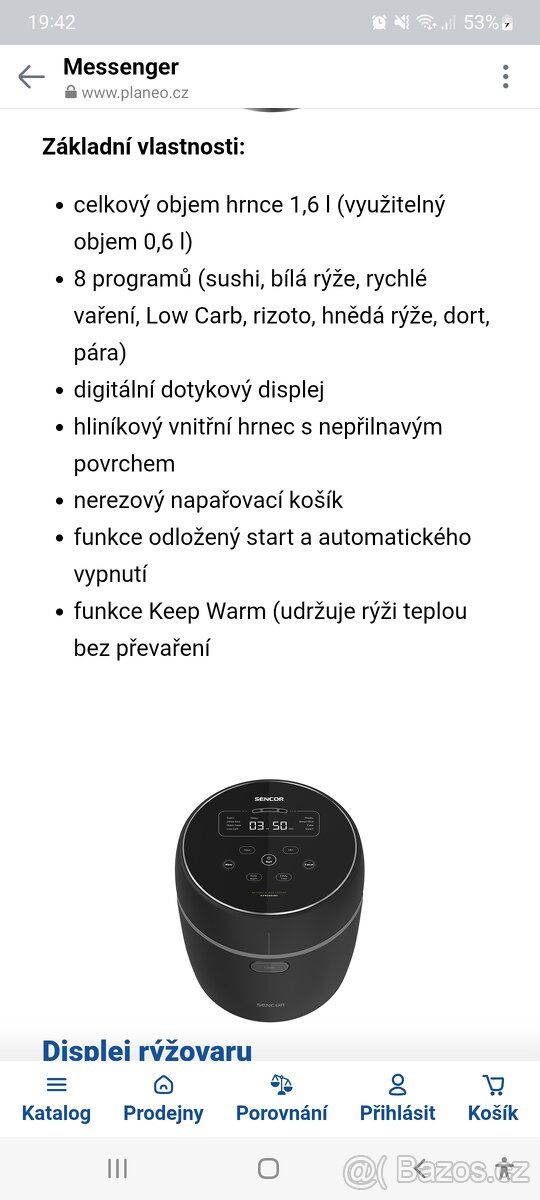 Sencor SRM 0671BK Low Carb rýžovar - 4