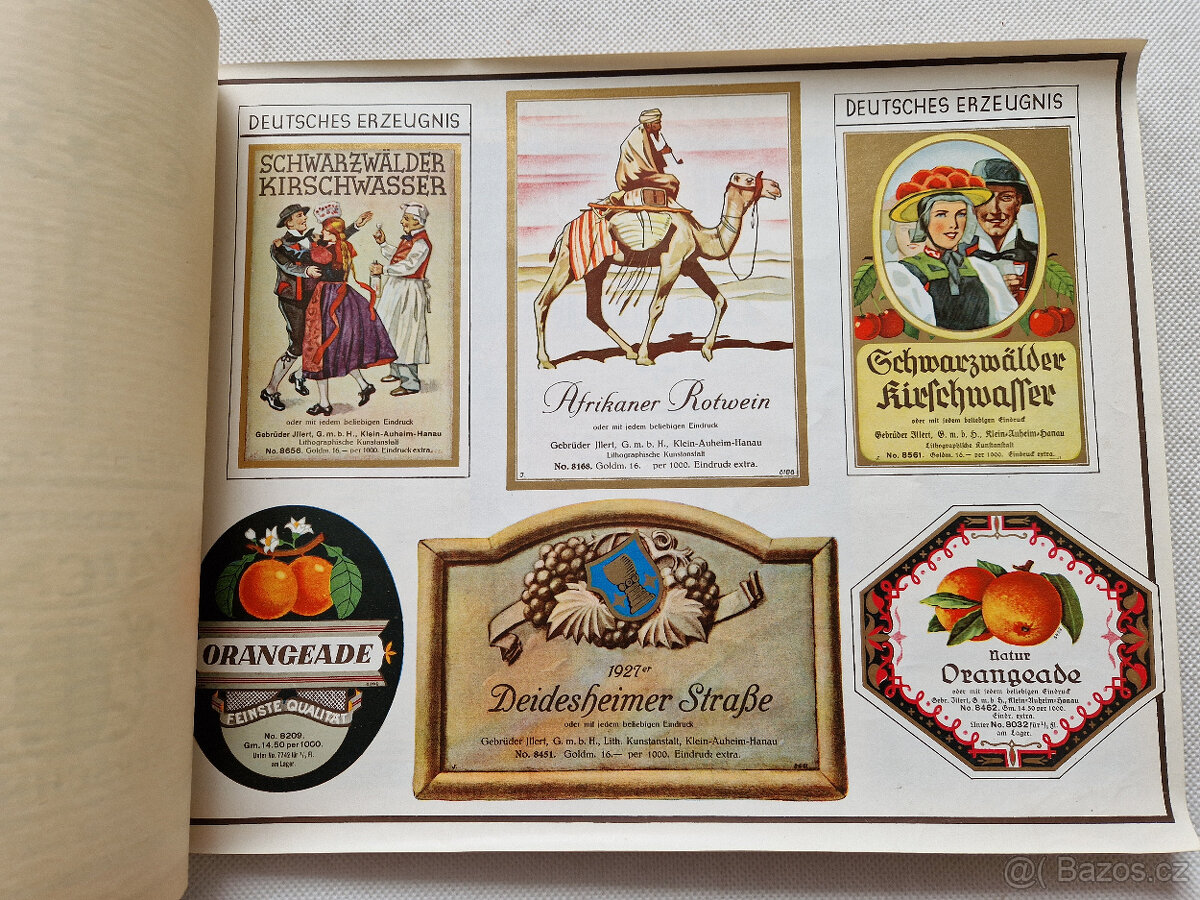 Starý reklamní vzorník etikety víno likér 1930 litografie - 4