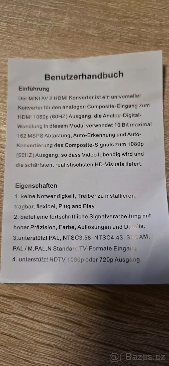 Převodník audio/video signálu z AV(cinch) do HDMI - 4