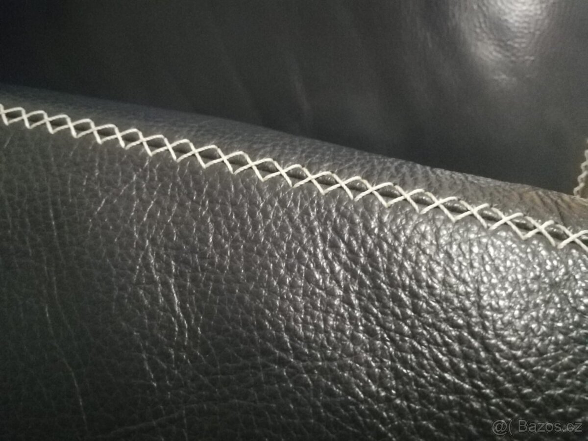 Luxusní kožená sedačka LAKE (pravá kůže) – elektrický výsuv. - 4