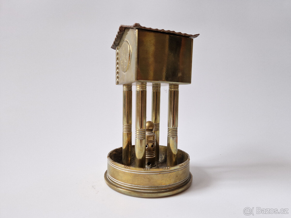 Starožitný stojánek na kapesní hodinky zákopové umění 1915 - 4