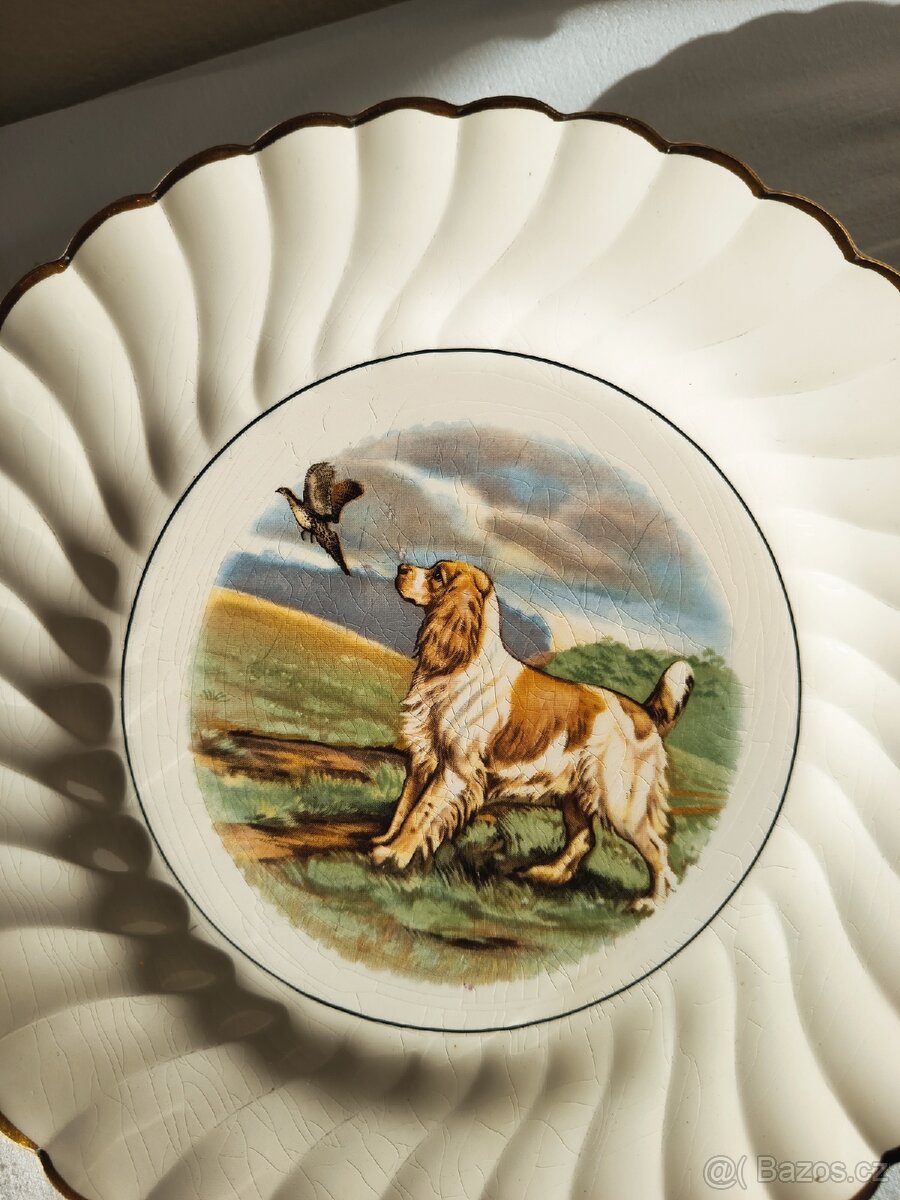 Starožitný anglický lovecký talíř Myott - 4