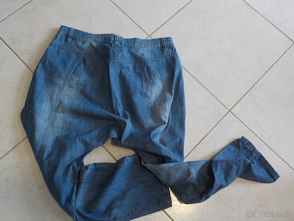 Rainbow džiny haremky baggy vel 40 pas 84+elastan - 4