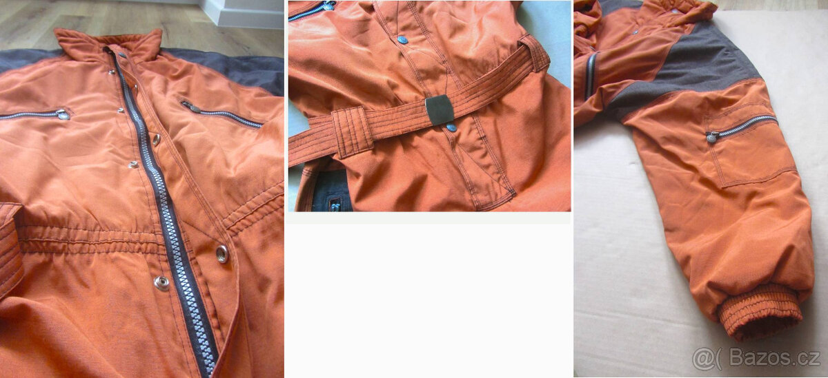 Vintage 90s rezavá pánská snow kombinéza - 4