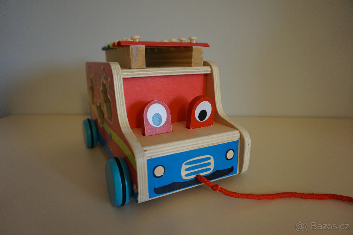 dřevěná tahací vkládačka + xylofon - 4