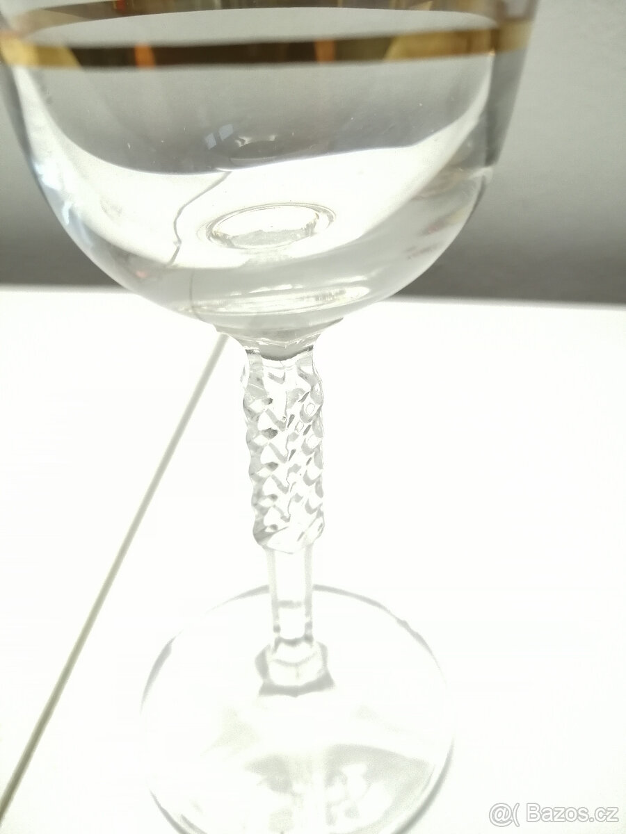 Skleničky zlatě zdobené broušené - 4