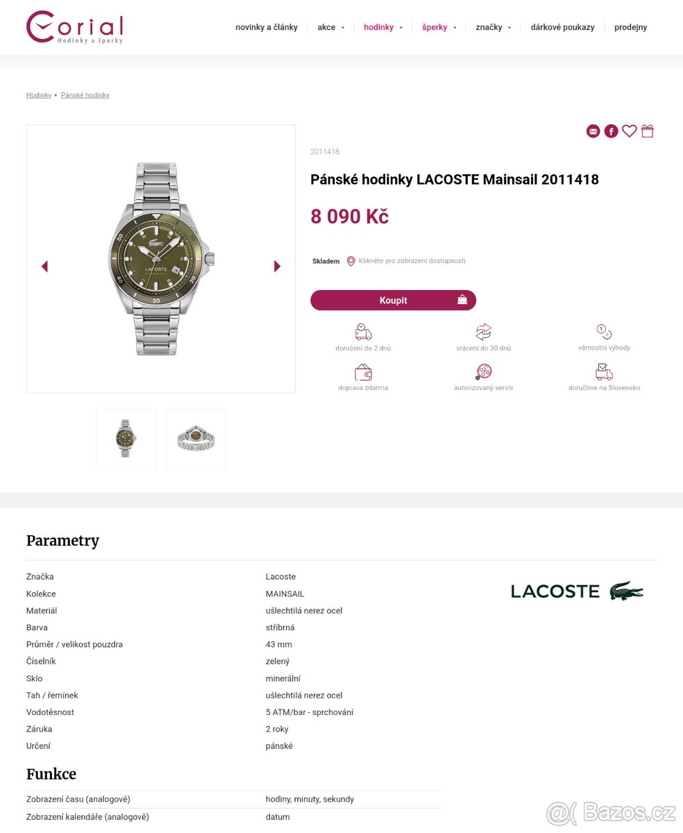 Pánské hodinky LACOSTE Mainsail Automatic -3000 Kč - 4