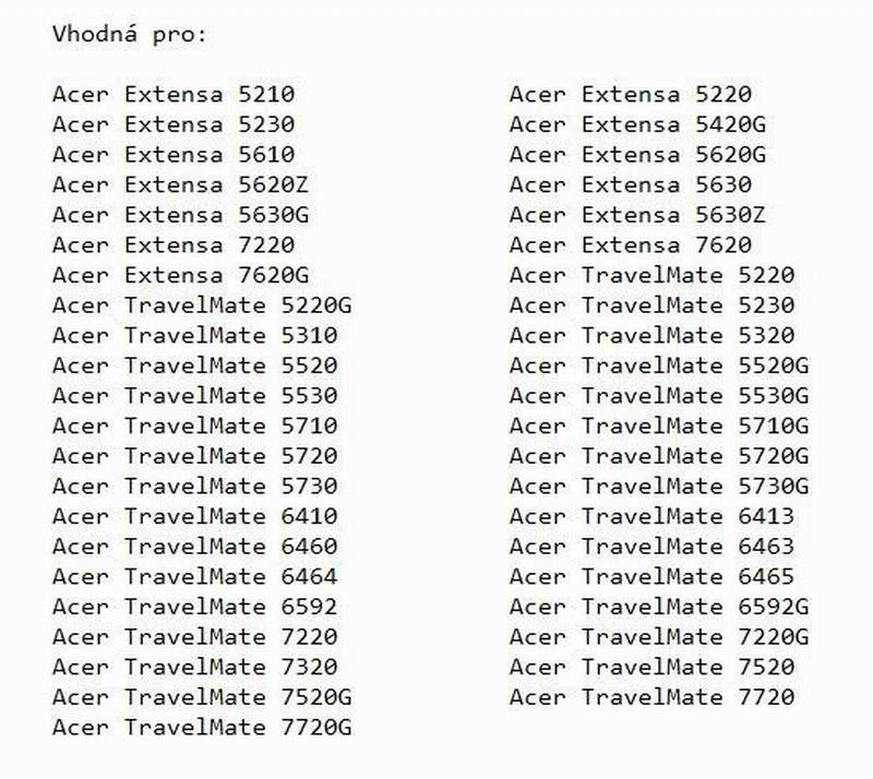 Baterie do notebooků Acer- TM00751, Grape32 atd. - 4