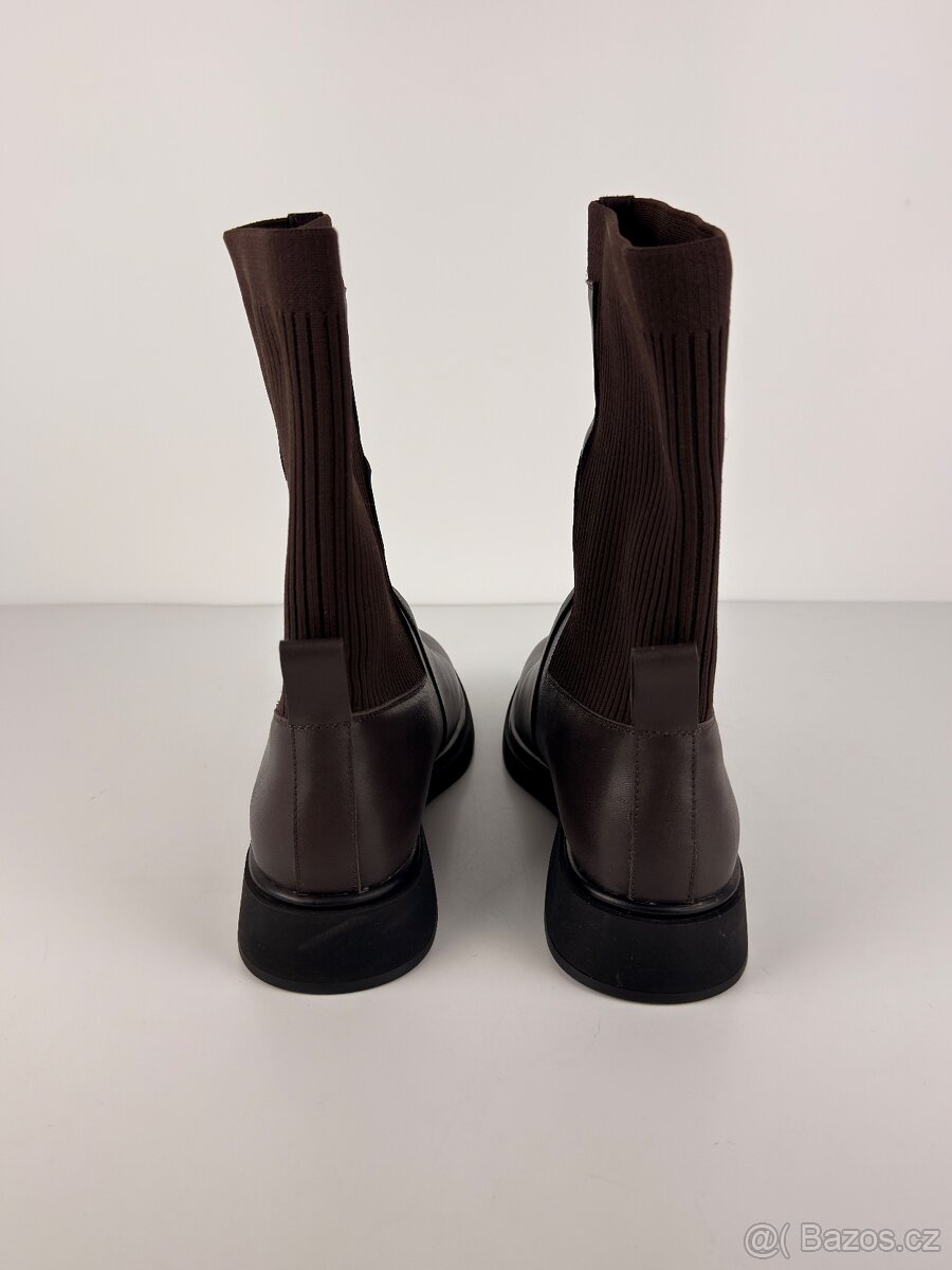 Kazar dámské zimní kotníkové hnědé kožené boty 39 - 4
