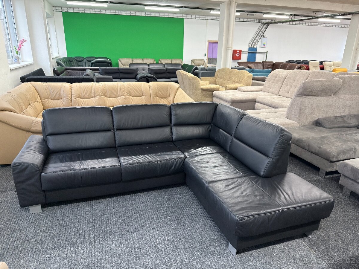 Rohová sedací souprava - kožená - 4