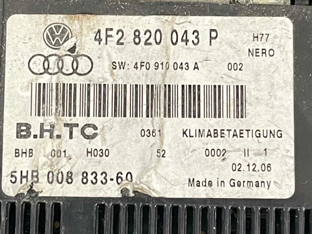 AUDI A6 - 4F 05-11 - klima panel - 4F2820043P - 4
