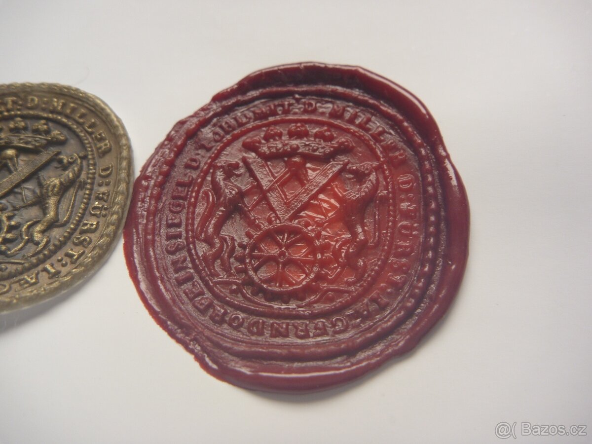 Staré knížecí cechovní pečetidlo typář cech mlynářů Krnov - 4