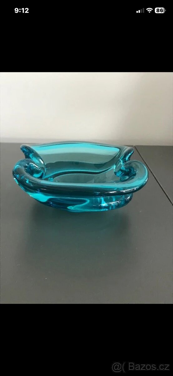 hutnické sklo mísa, těžítko,popelník - 4