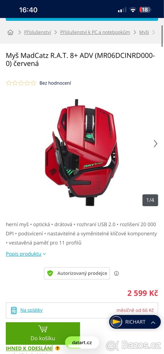 Herní myš MadCatz R.A.T. - 4