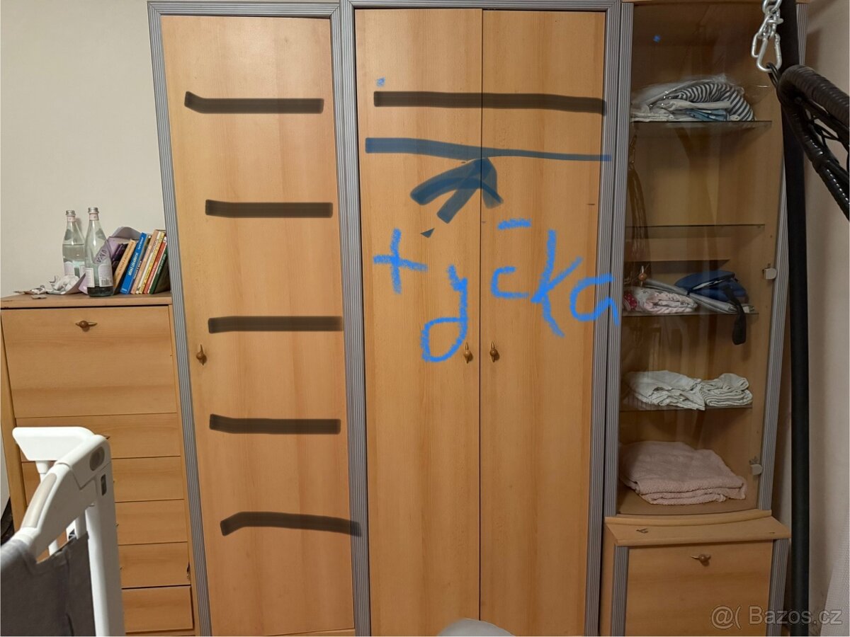 Sestava do ložnice - šatní skříň, skříňka se šuplíky - 4