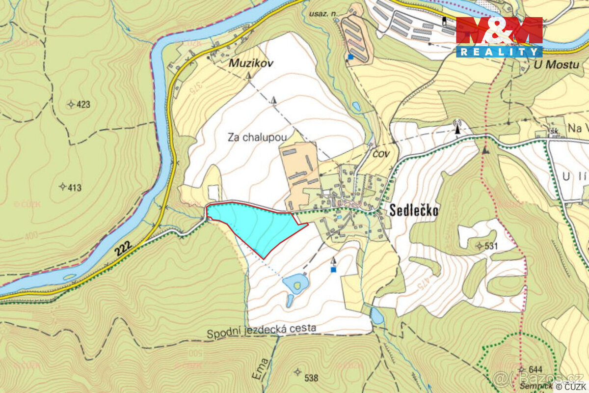 Prodej pole, 66049 m², Sedlečko - Šemnice - 4