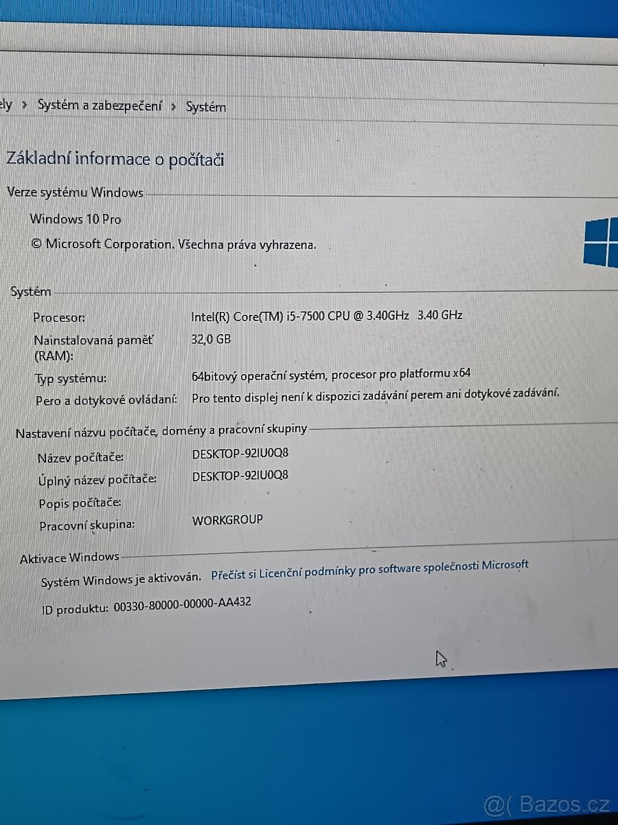 Herní PC i5-7500 | 32GB RAM | GTX - 4