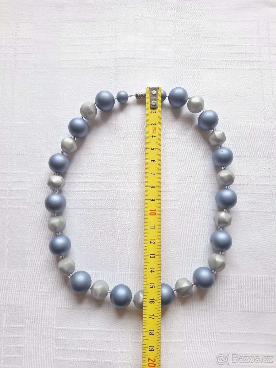 Vintage/retro modrošedé korále - 4