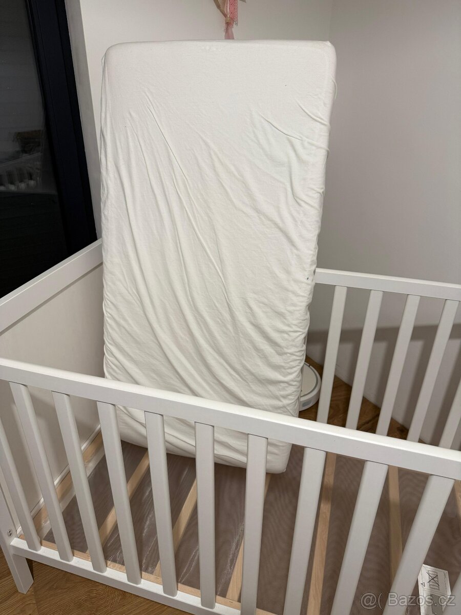 Dětská postýlka IKEA SUNDVIK + matrace (kokos, 60×120 cm) - 4