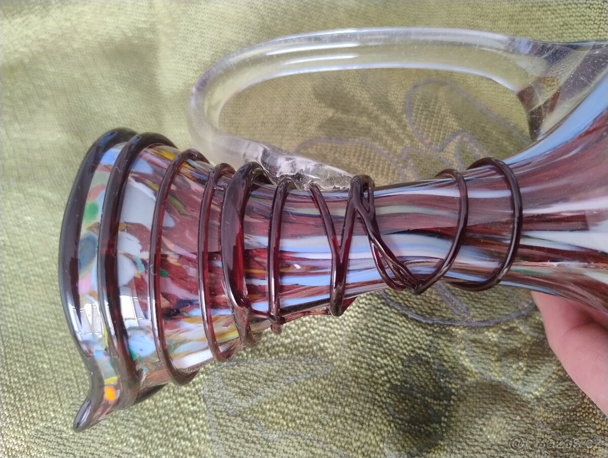 DESIGNOVÁ SKLENĚNÁ VÁZA / KARAFA - 4