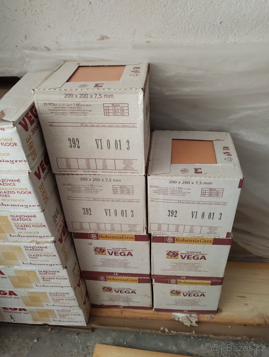 Glazované keramické dlaždice, obklady 20x20cm, růžová matná - 4