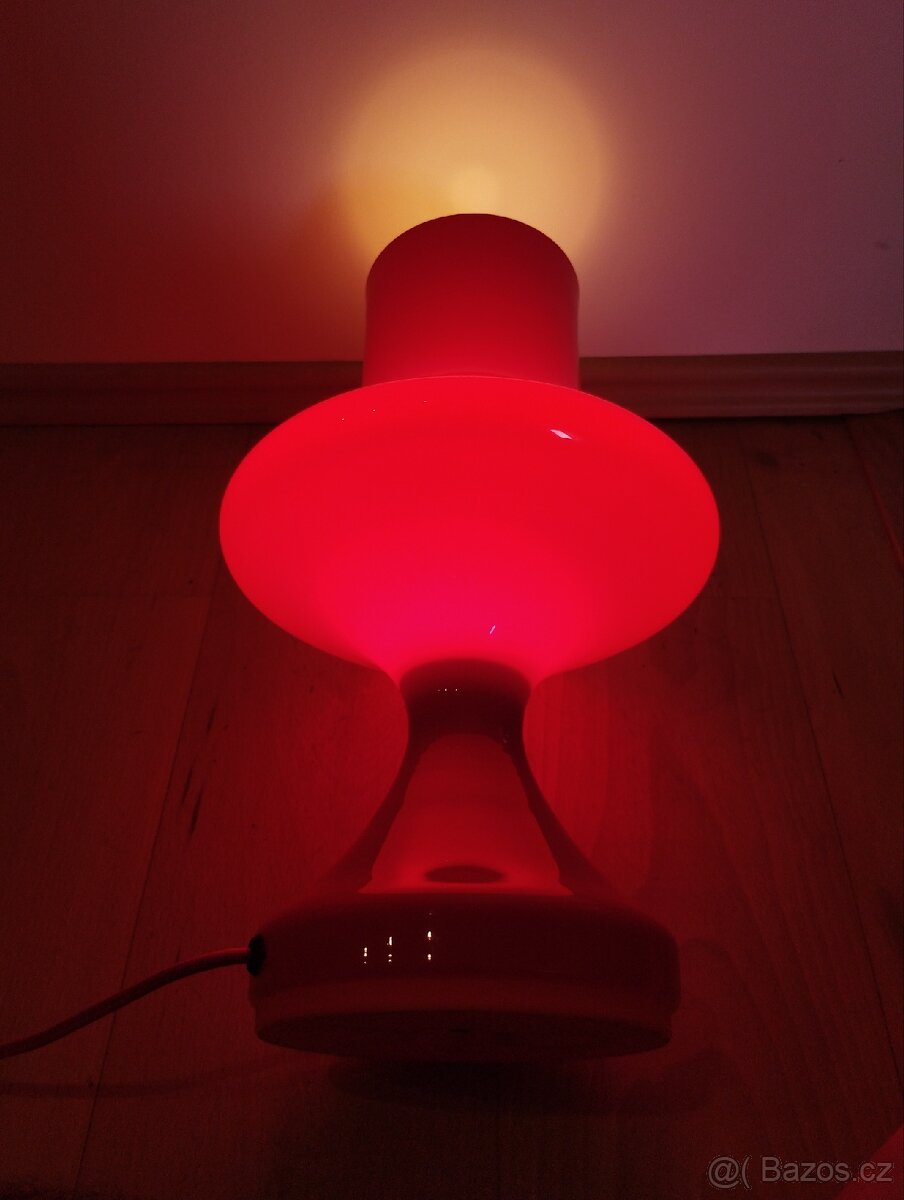 Retro skleněná červená lampa - 4