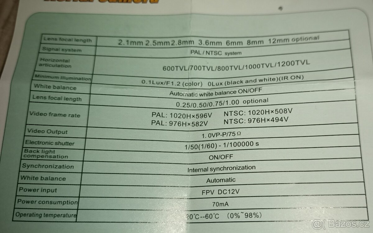 Míní kamera 1200TVL - 4