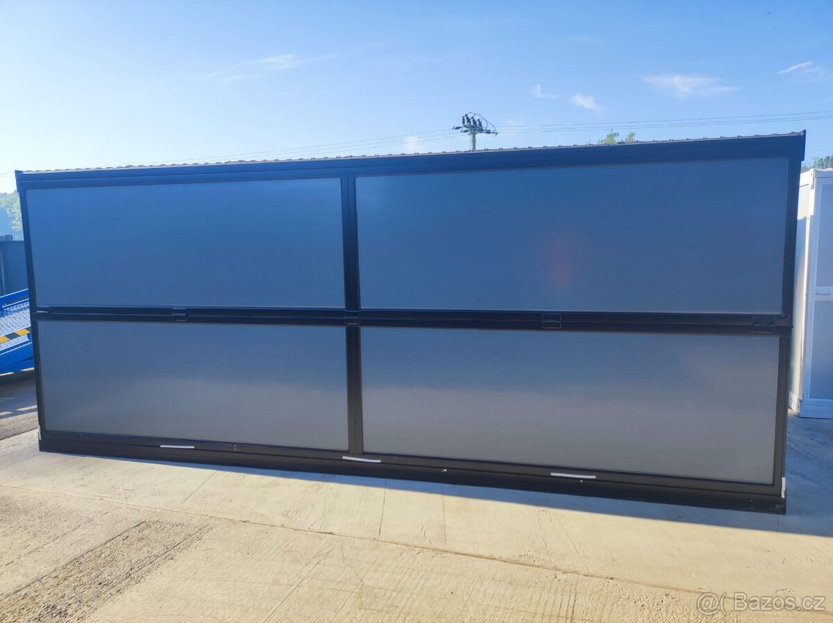 Stavební buňka 6x2,5 m s elektroinstalací, okny a mřížemi – - 4